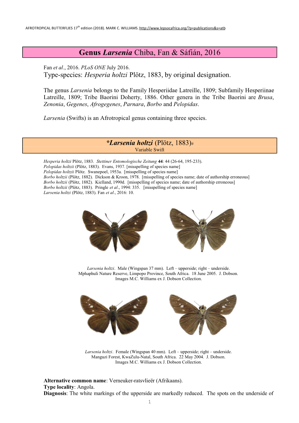 108A Genus Larsenia Chiba Et Al