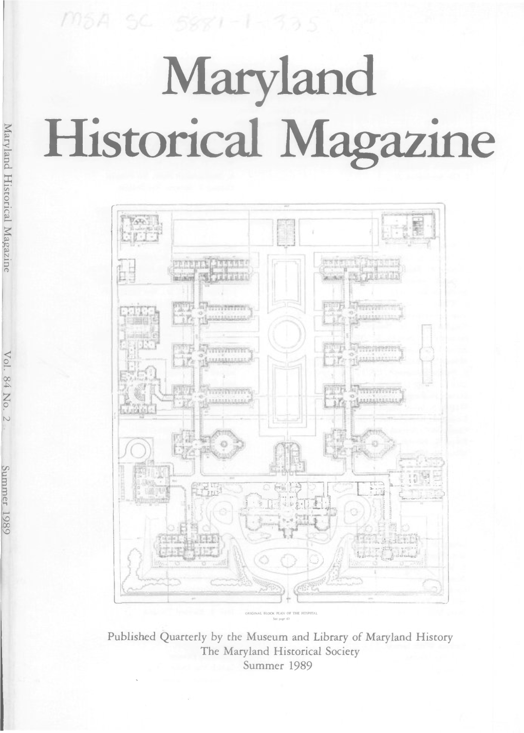 Maryland Historical Magazine, 1989, Volume 84, Issue No. 2