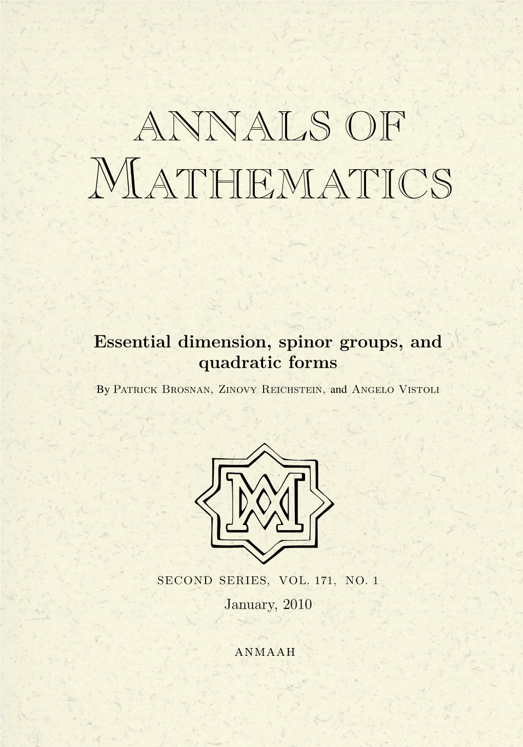 Essential Dimension, Spinor Groups, and Quadratic Forms