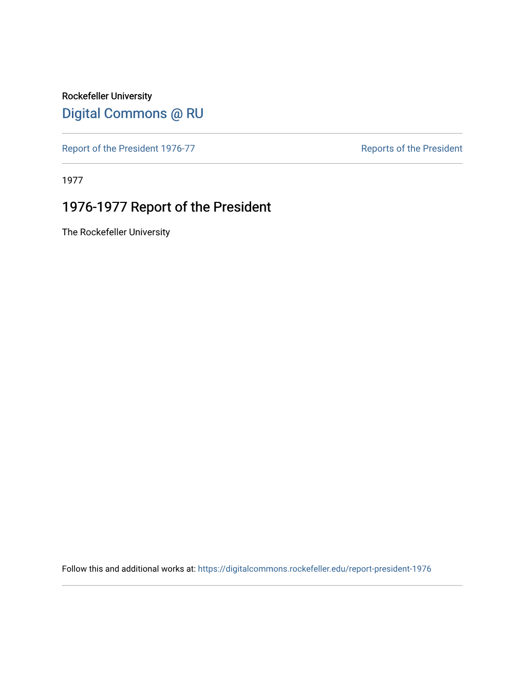 1976-1977 Report of the President