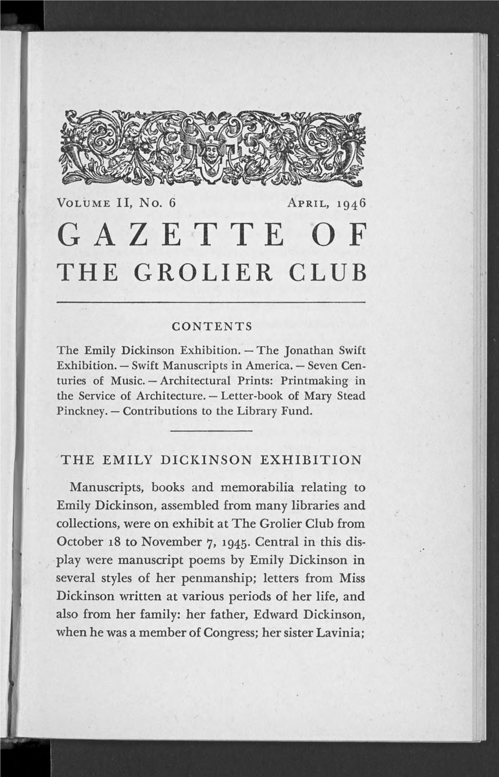 Gazette of the Grolier Club