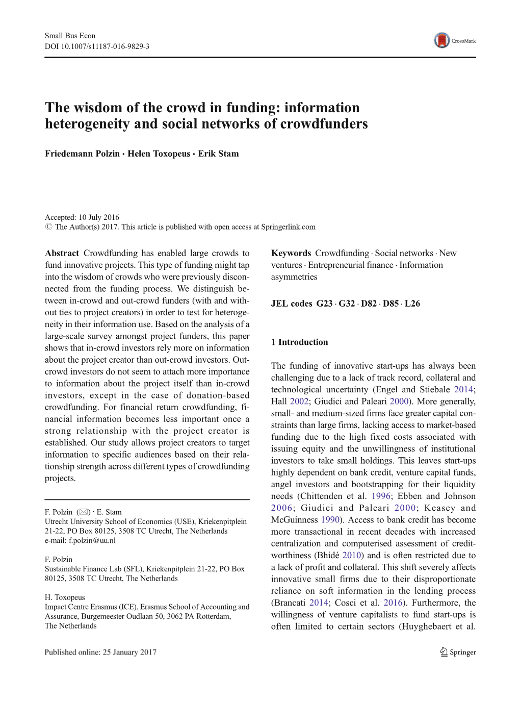 Information Heterogeneity and Social Networks of Crowdfunders