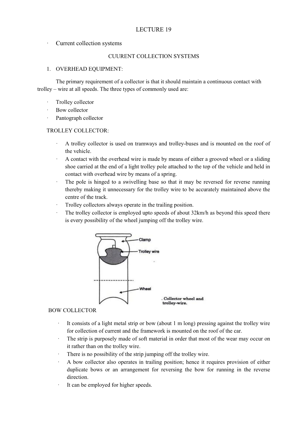 LECTURE 19 Current Collection Systems