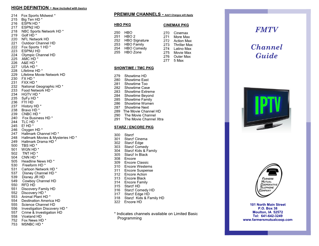 FMTV Channel Guide