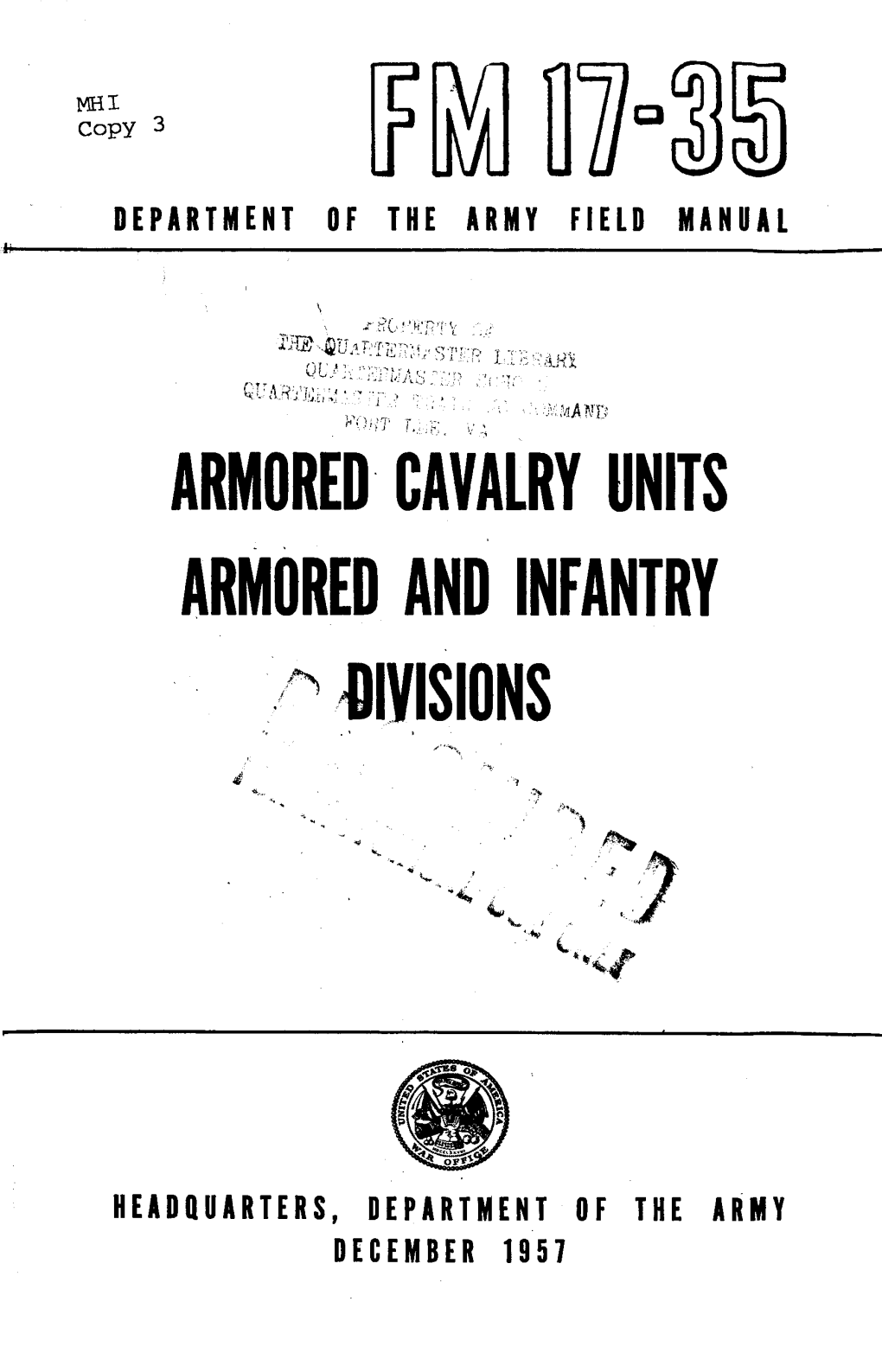 ARMORED CAVALRY UNITS ARMORED and INFANTRY :Dliyvisions