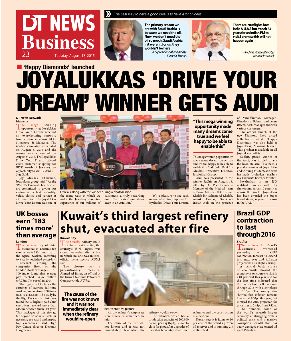 Joyalukkas 'Drive Your Dream' Winner Gets Audi