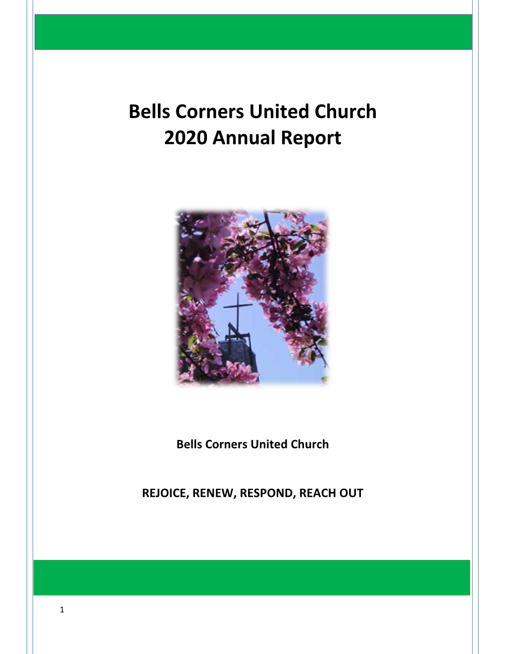 Bells Corners United Church 2020 Annual Report