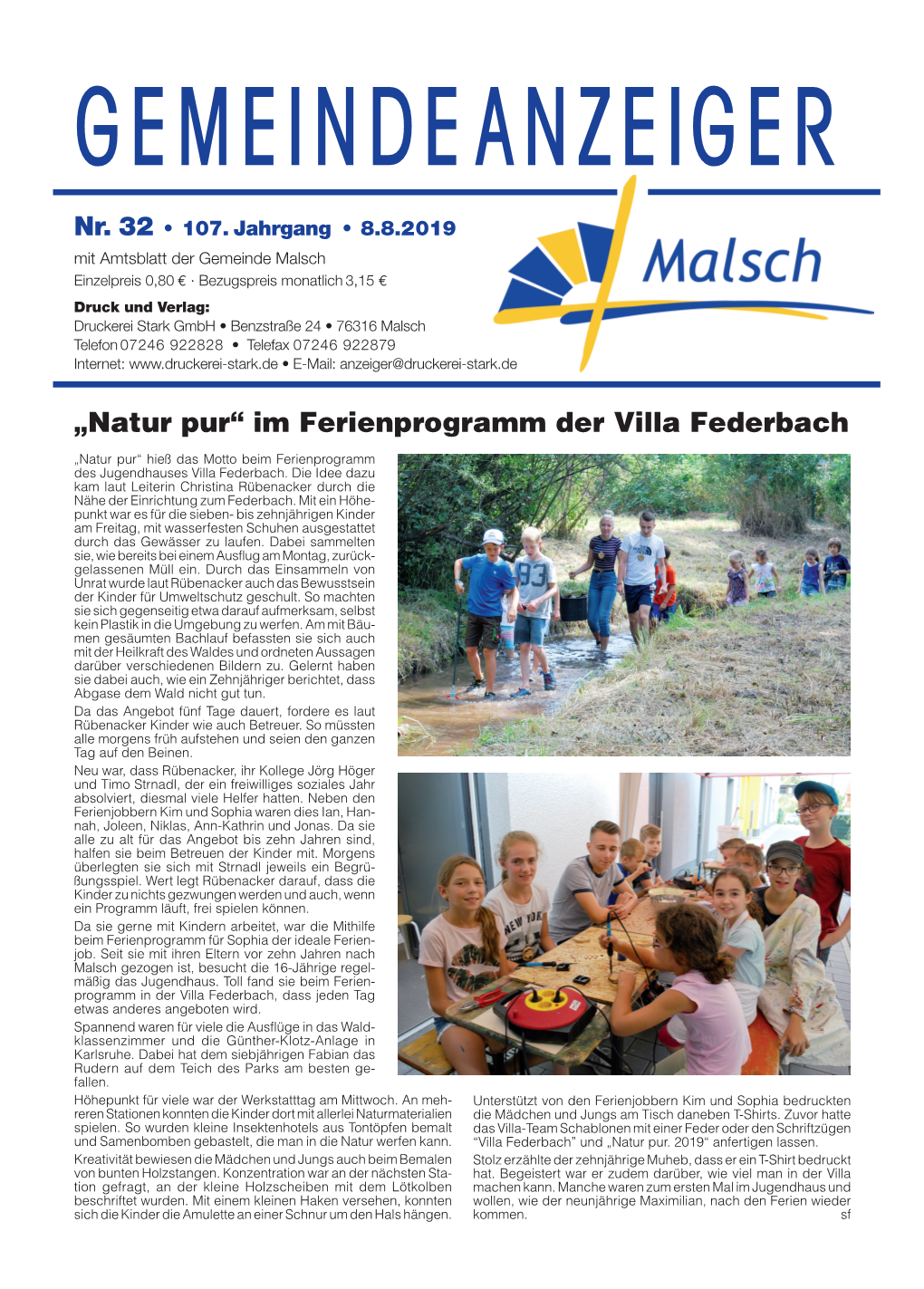 Im Ferienprogramm Der Villa Federbach