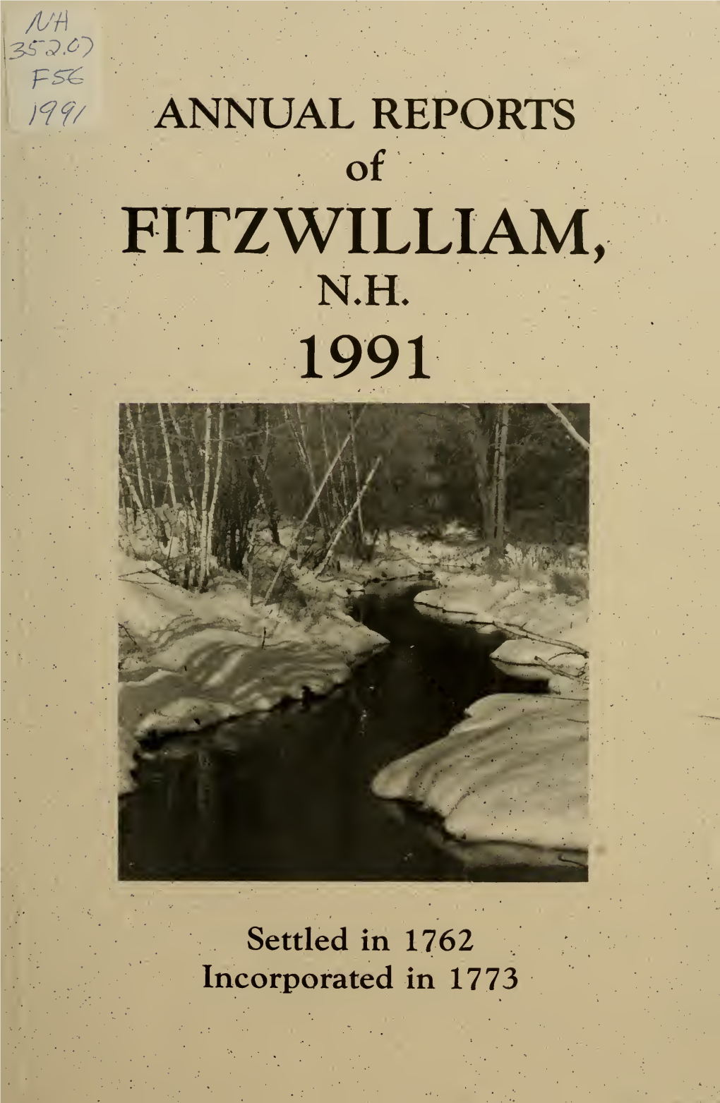 Annual Reports of the Town Officers of Fitzwilliam, New Hampshire For