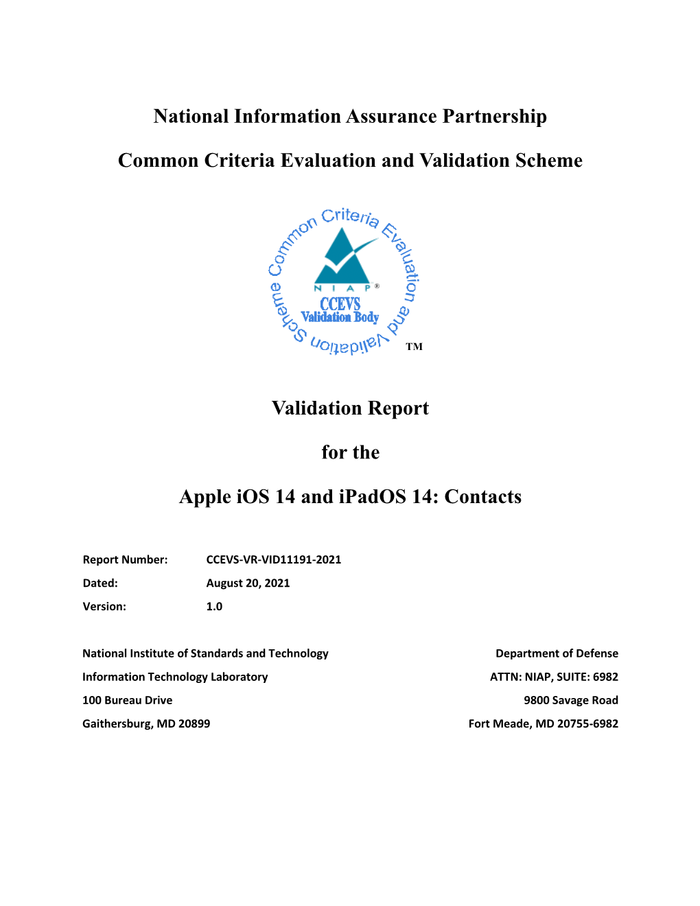 National Information Assurance Partnership Common Criteria