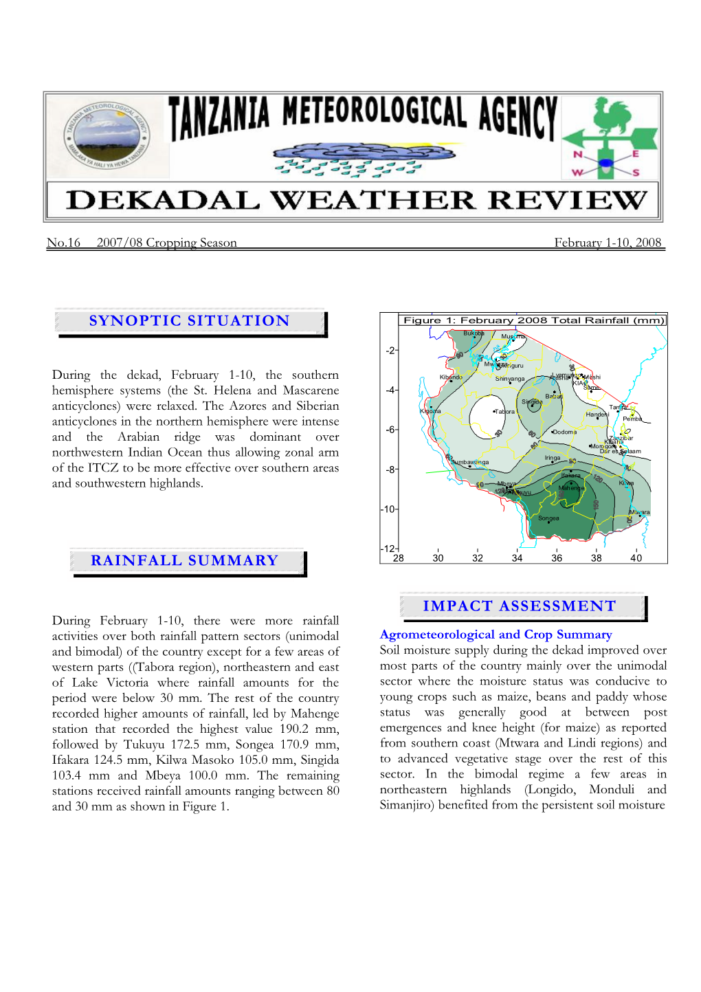 Synoptic Situation Impact Assessment Rainfall