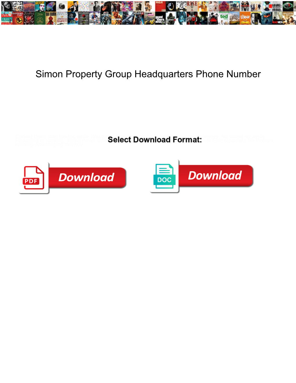 Simon Property Group Headquarters Phone Number