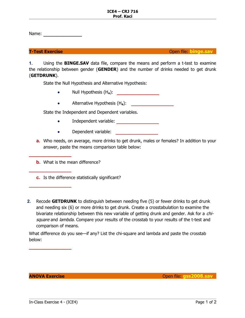 In-Class Exercise 4 - (ICE4)