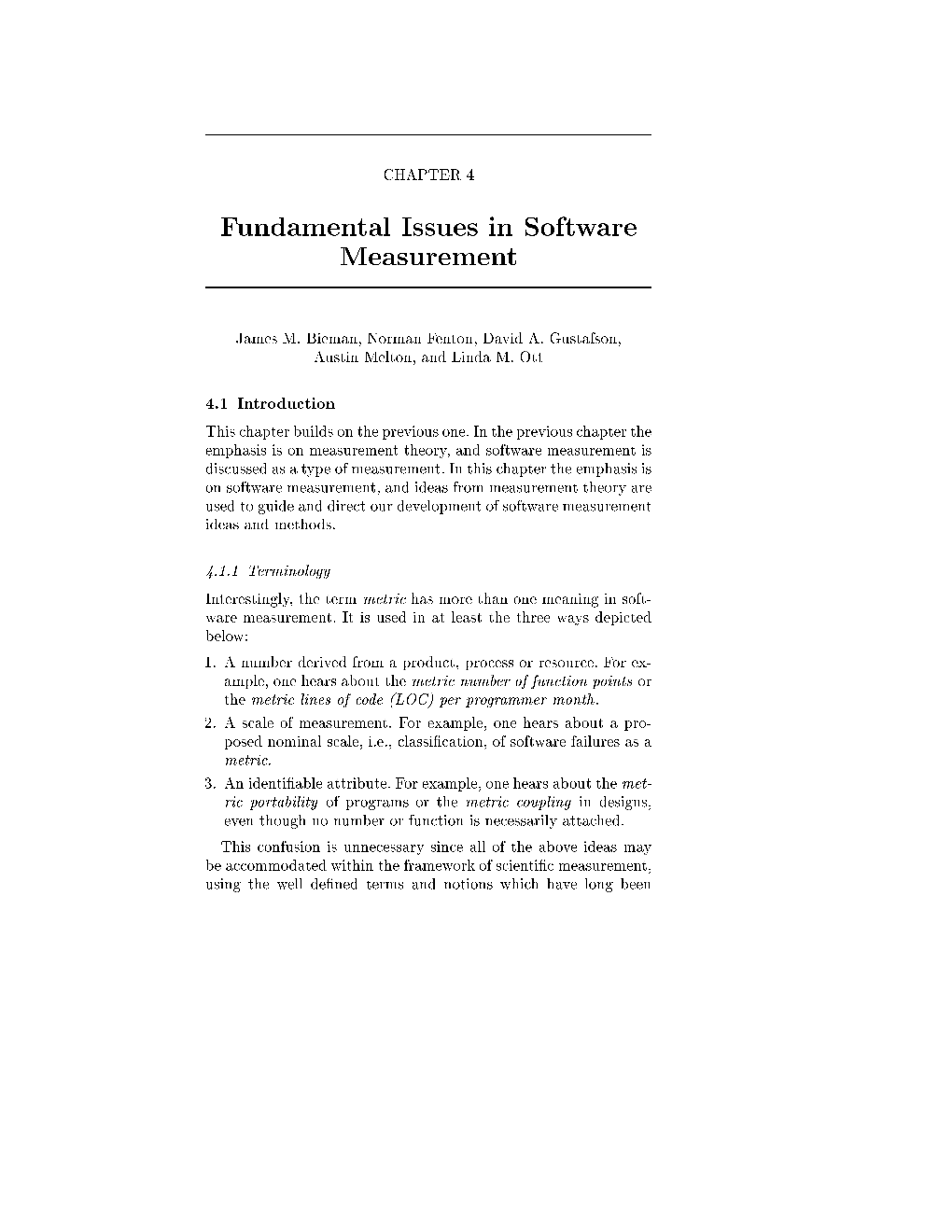 Fundamental Issues in Software Measurement