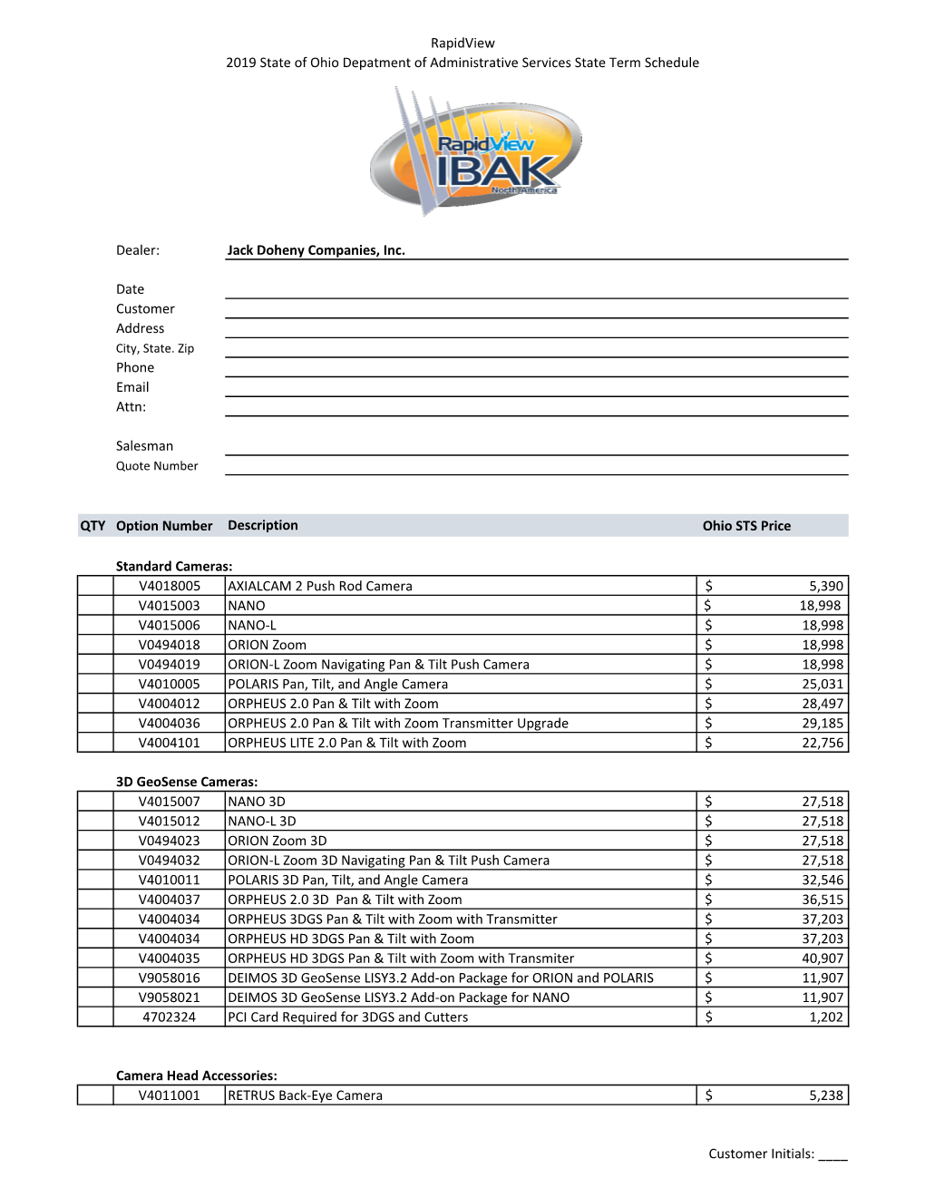 Rapidview 2019 State of Ohio Depatment of Administrative Services State Term Schedule