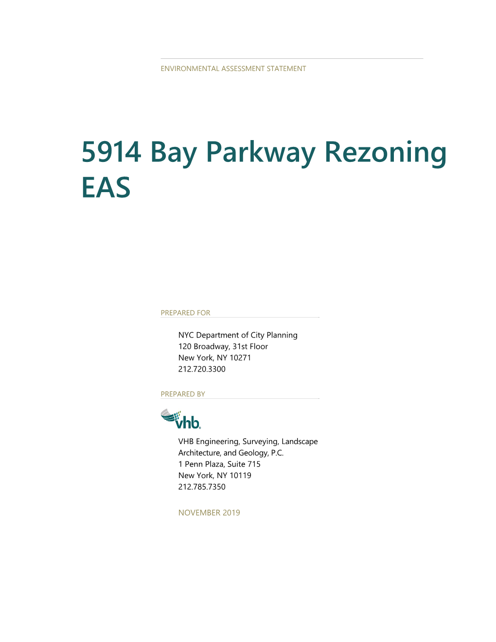 5914 Bay Parkway Rezoning EAS