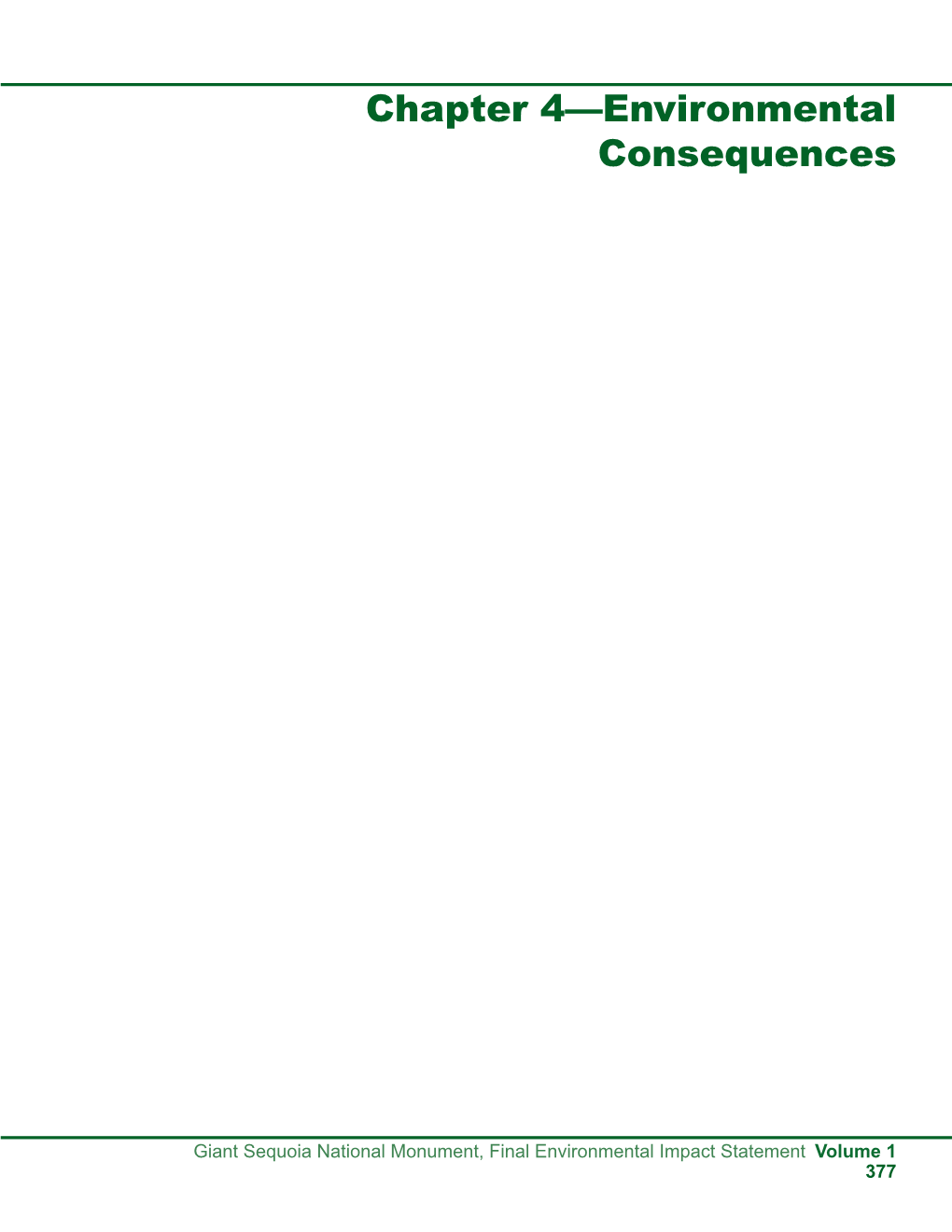 Chapter 4—Environmental Consequences