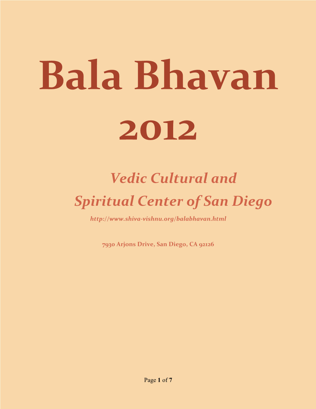 Bala Bhavan 2012