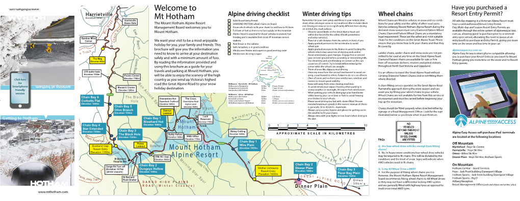 Mount Hotham Alpine Resort C DIAMOND PATTERN Wheel Chains On-Board Tions for Your Safety and the Safety of Other Road Users