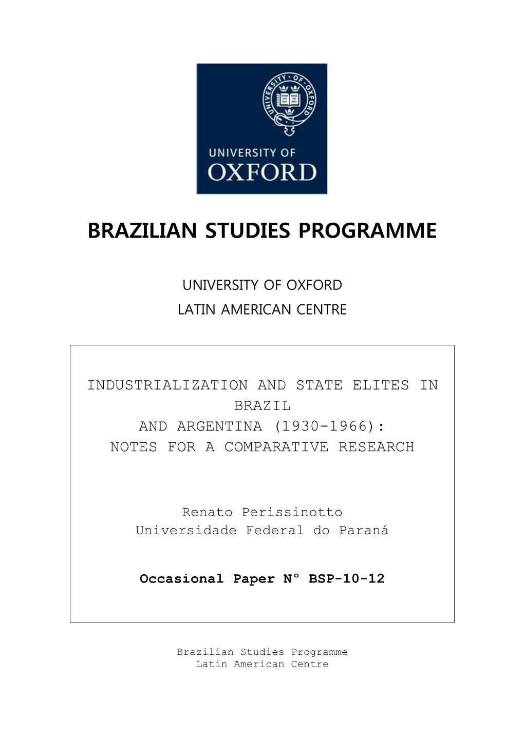 Brazilian Studies Programme