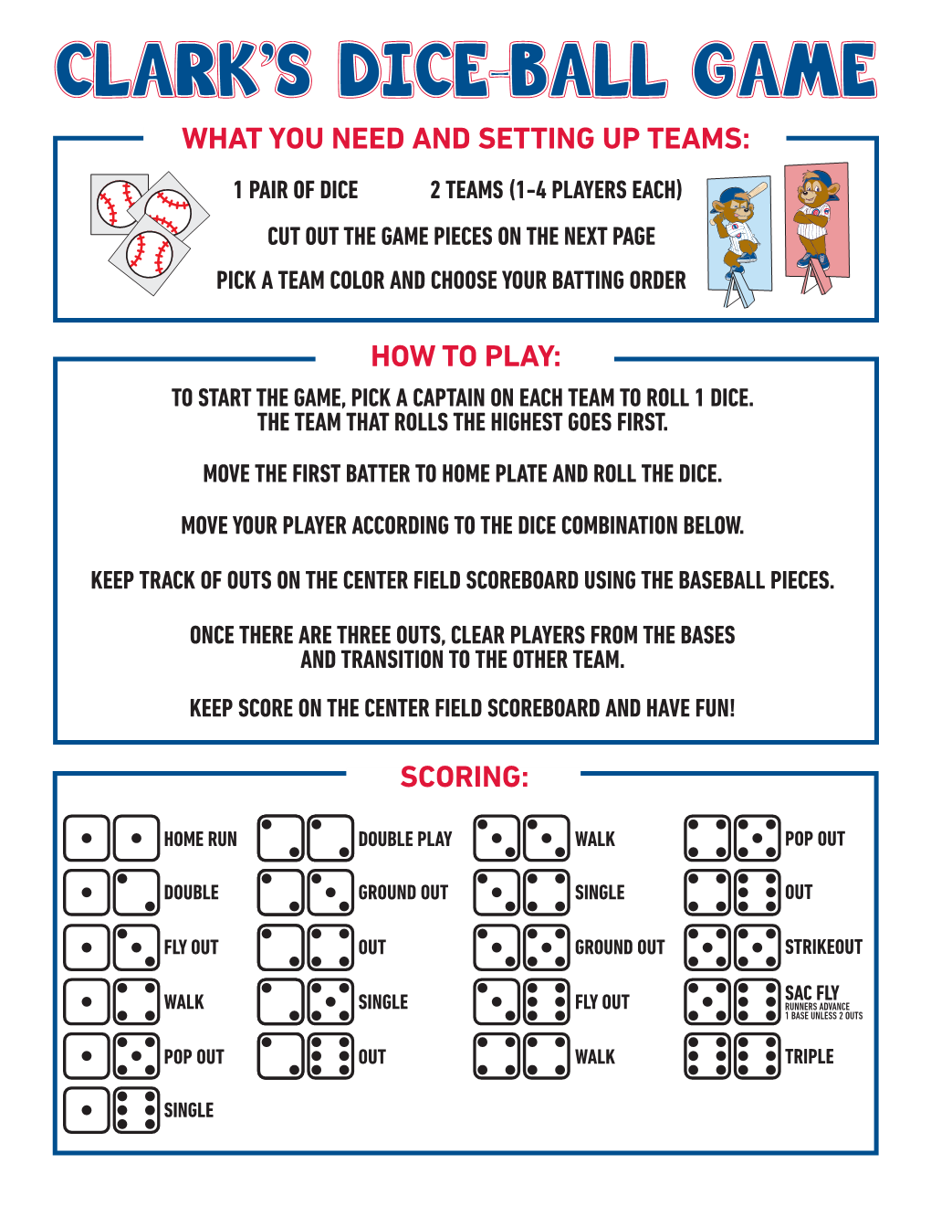 Scoring: What You Need and Setting up Teams: How to Play