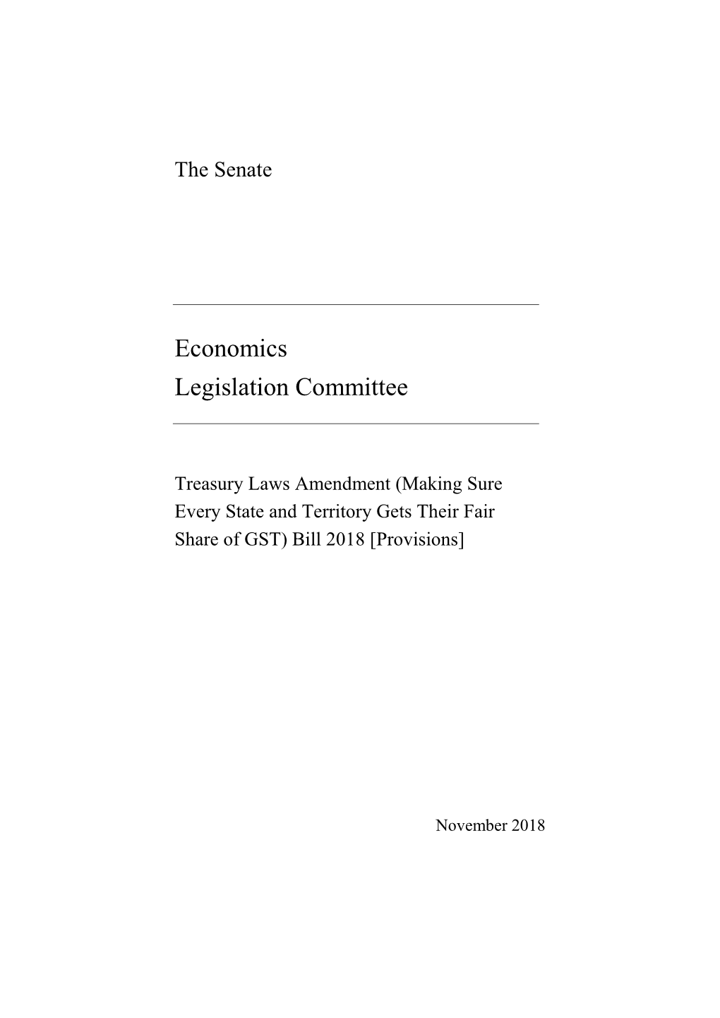 Report: Treasury Laws Amendment (Making Sure Every State And