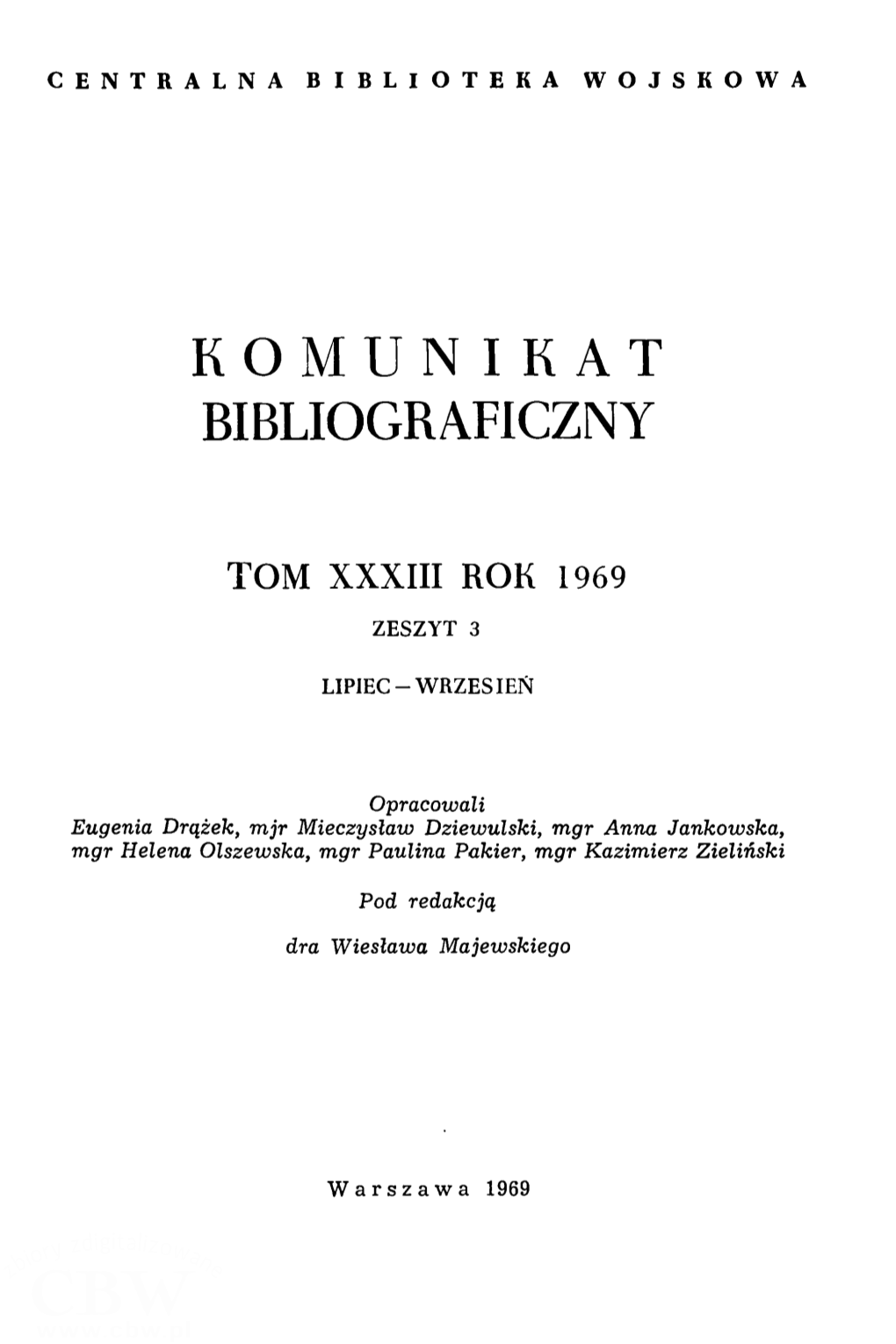 Komunikat Bibliograficzny