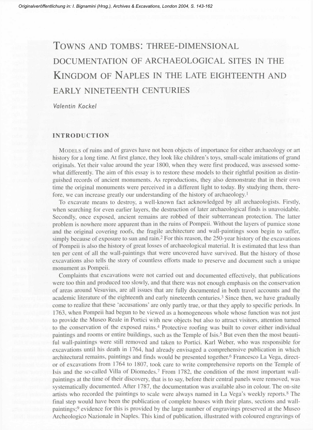 Towns and Tombs: Three-Dimensional Documentation of Archaeological Sites in the Kingdom of Naples in the Late Eighteenth and Early Nineteenth Centuries