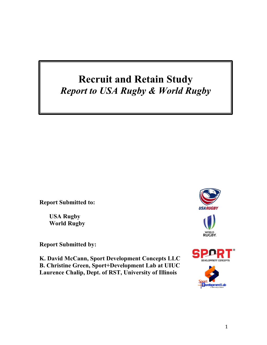 Recruit and Retain Study Report to USA Rugby & World Rugby