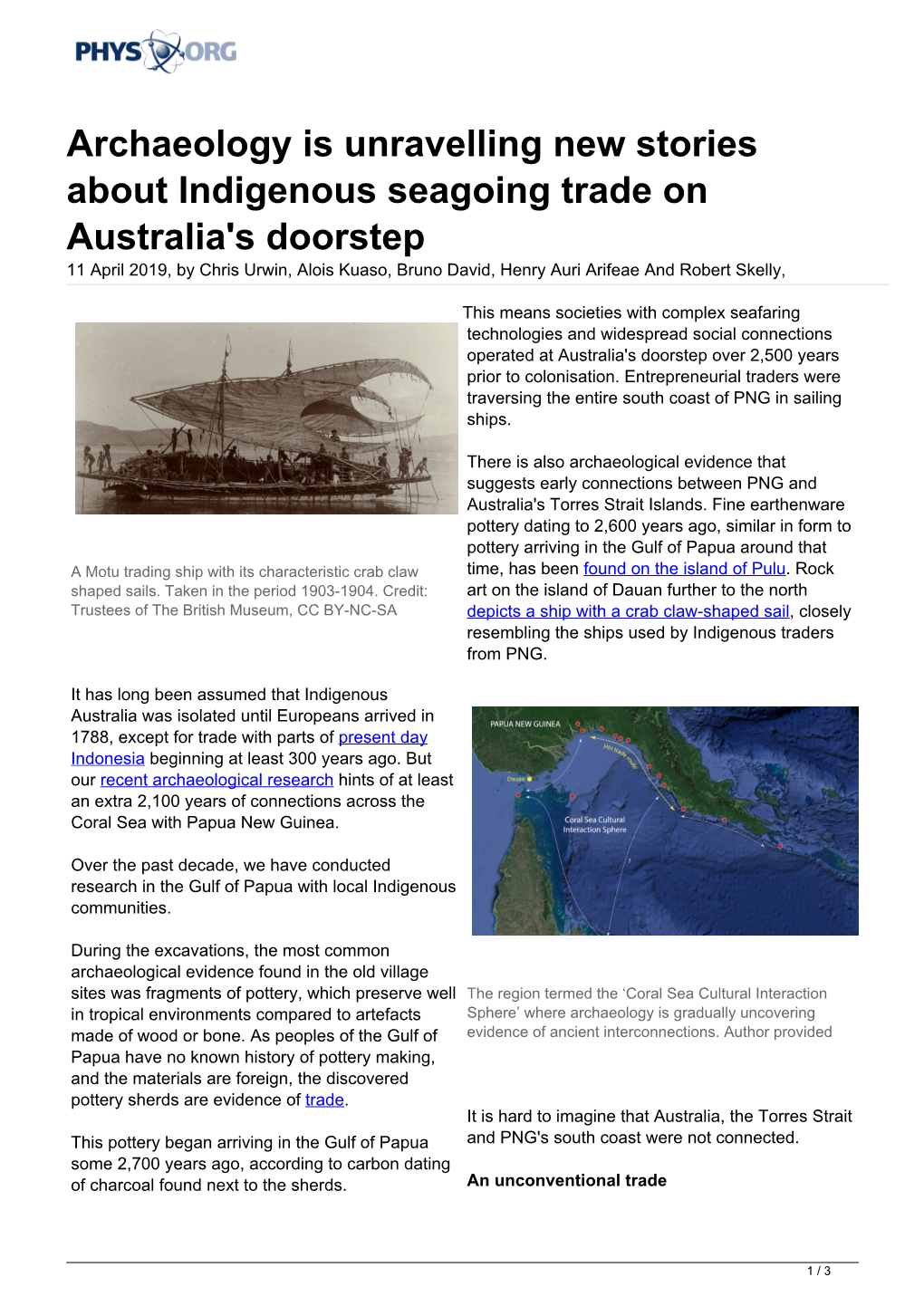 Archaeology Is Unravelling New Stories About Indigenous Seagoing