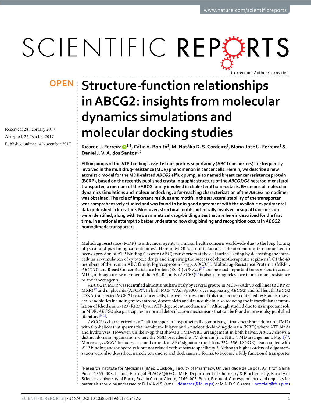 Structure-Function Relationships in ABCG2: Insights from Molecular