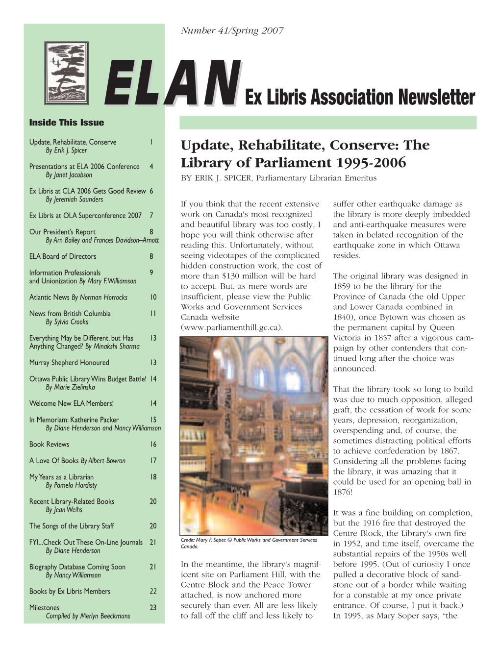 Elanex Libris Association Newsletter