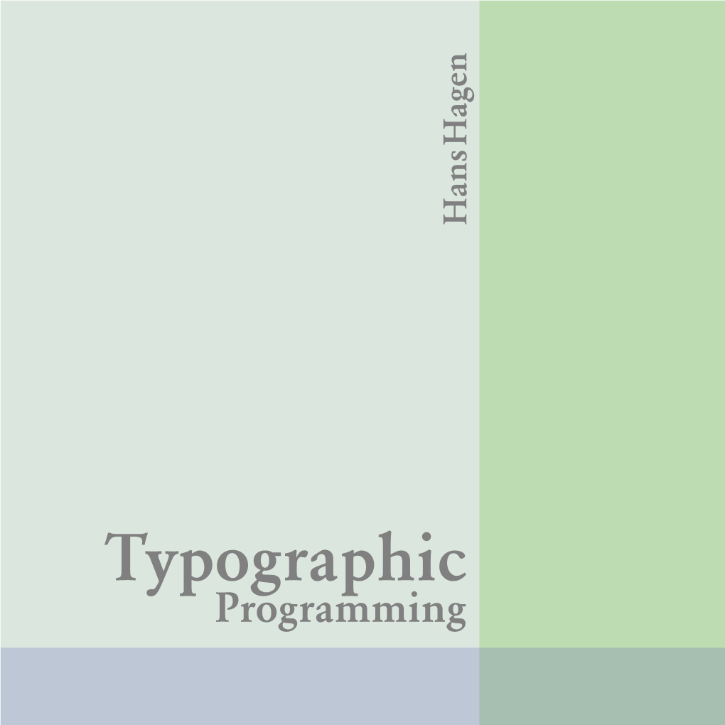 Typographic Programming