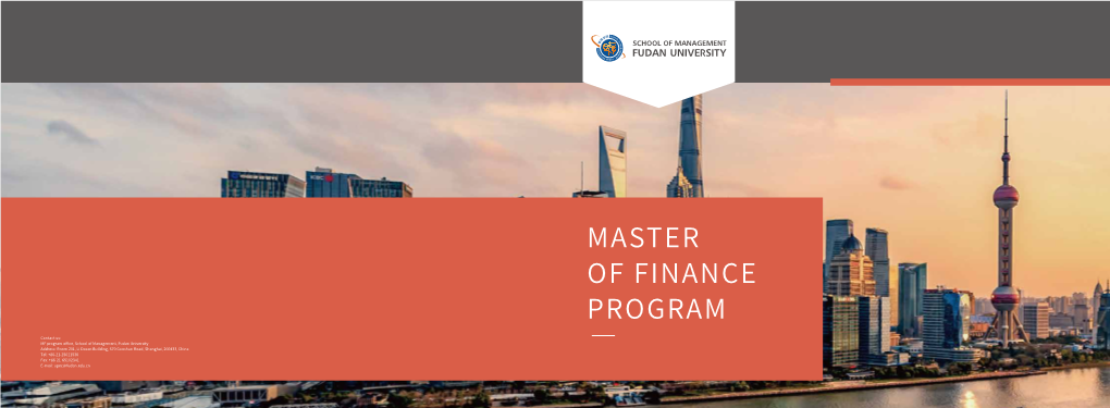 Master of Finance Program