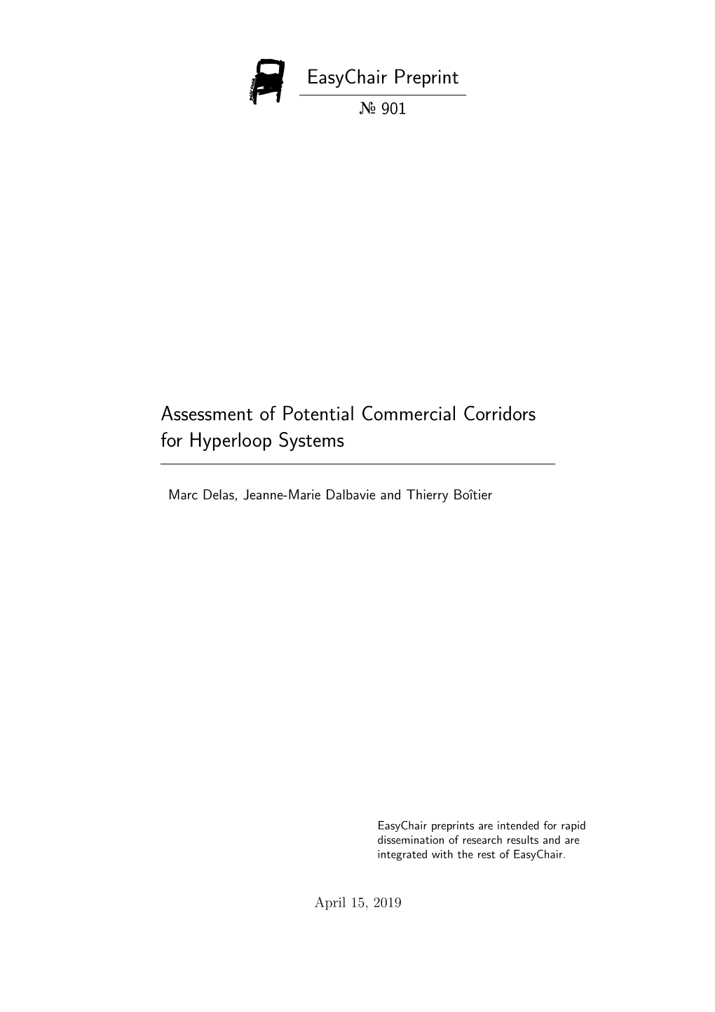 Assessment of Potential Commercial Corridors for Hyperloop Systems