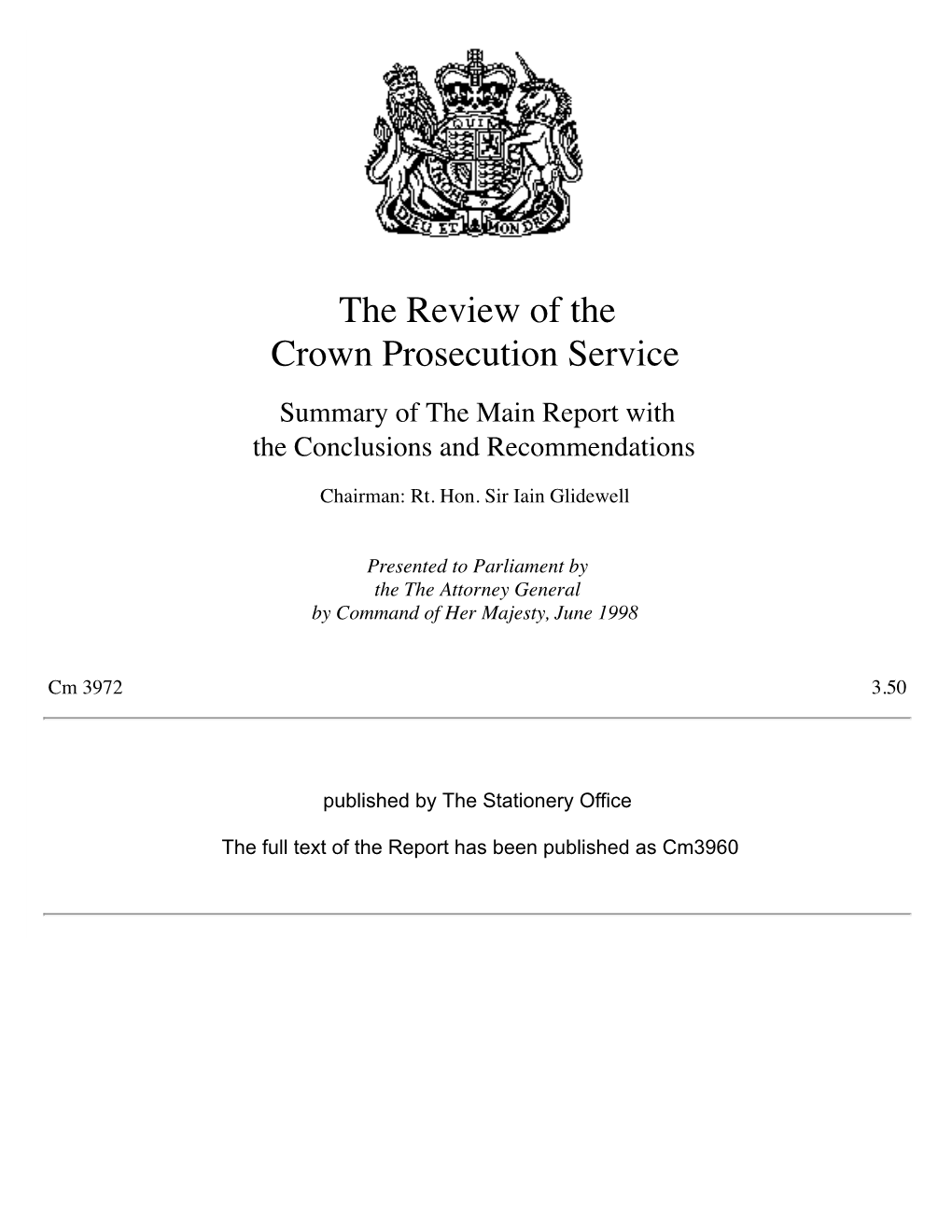 The Review of the Crown Prosecution Service