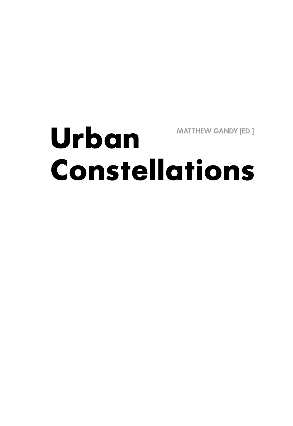 Urban Constellations