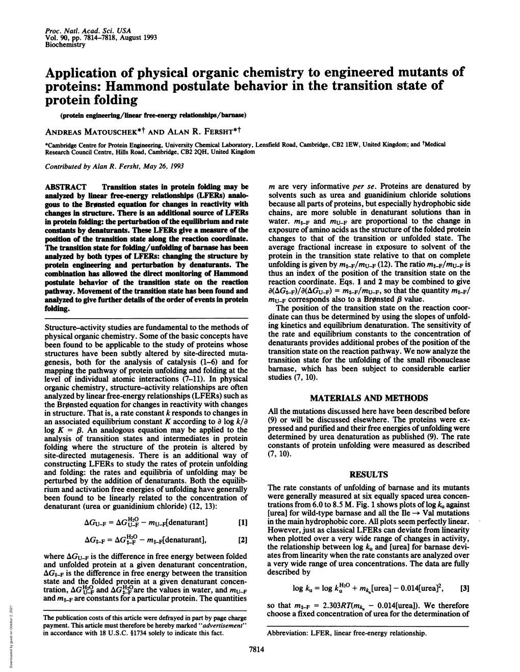 Application of Physical Organic Chemistry to Engineered Mutants Of