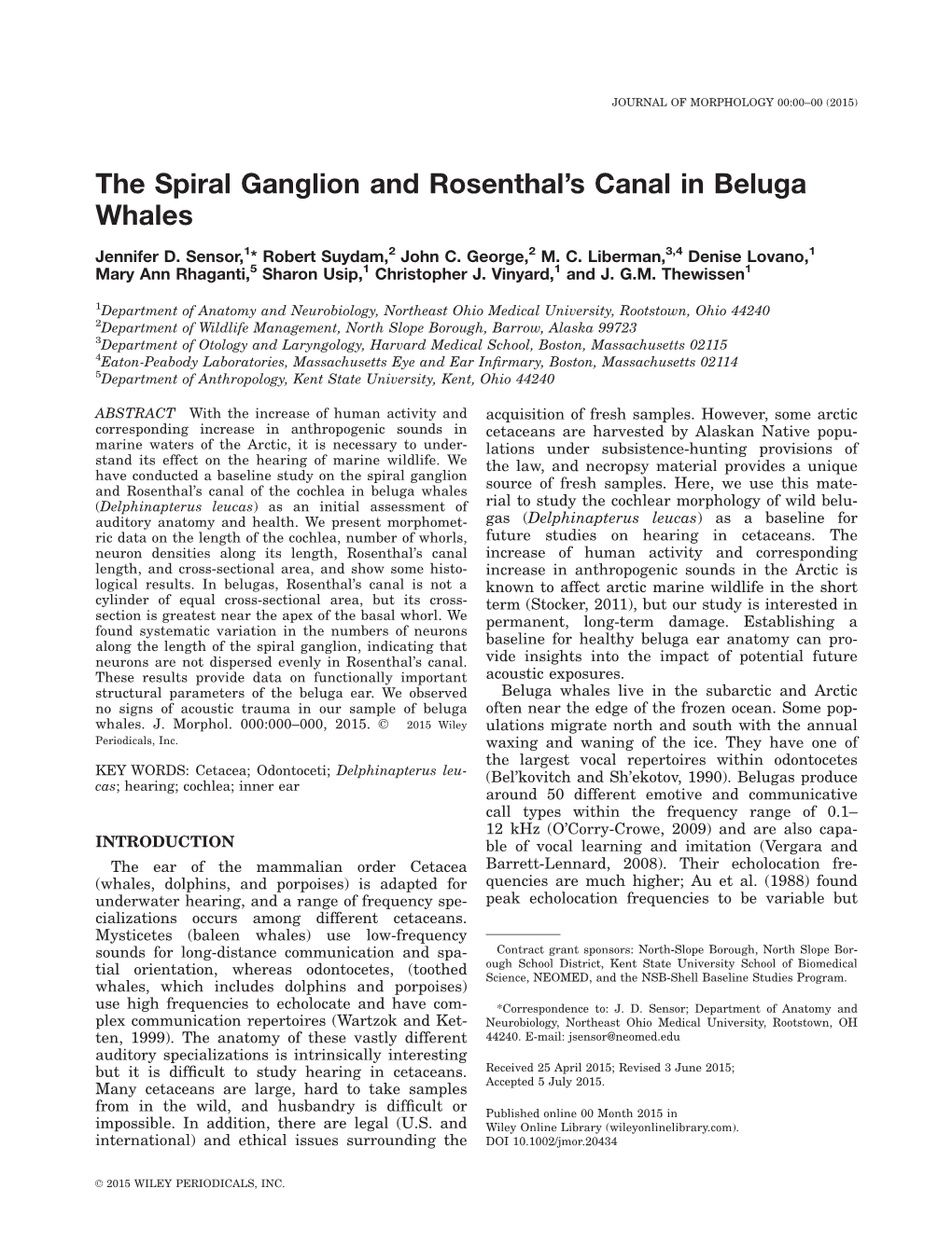 The Spiral Ganglion and Rosenthal's Canal In