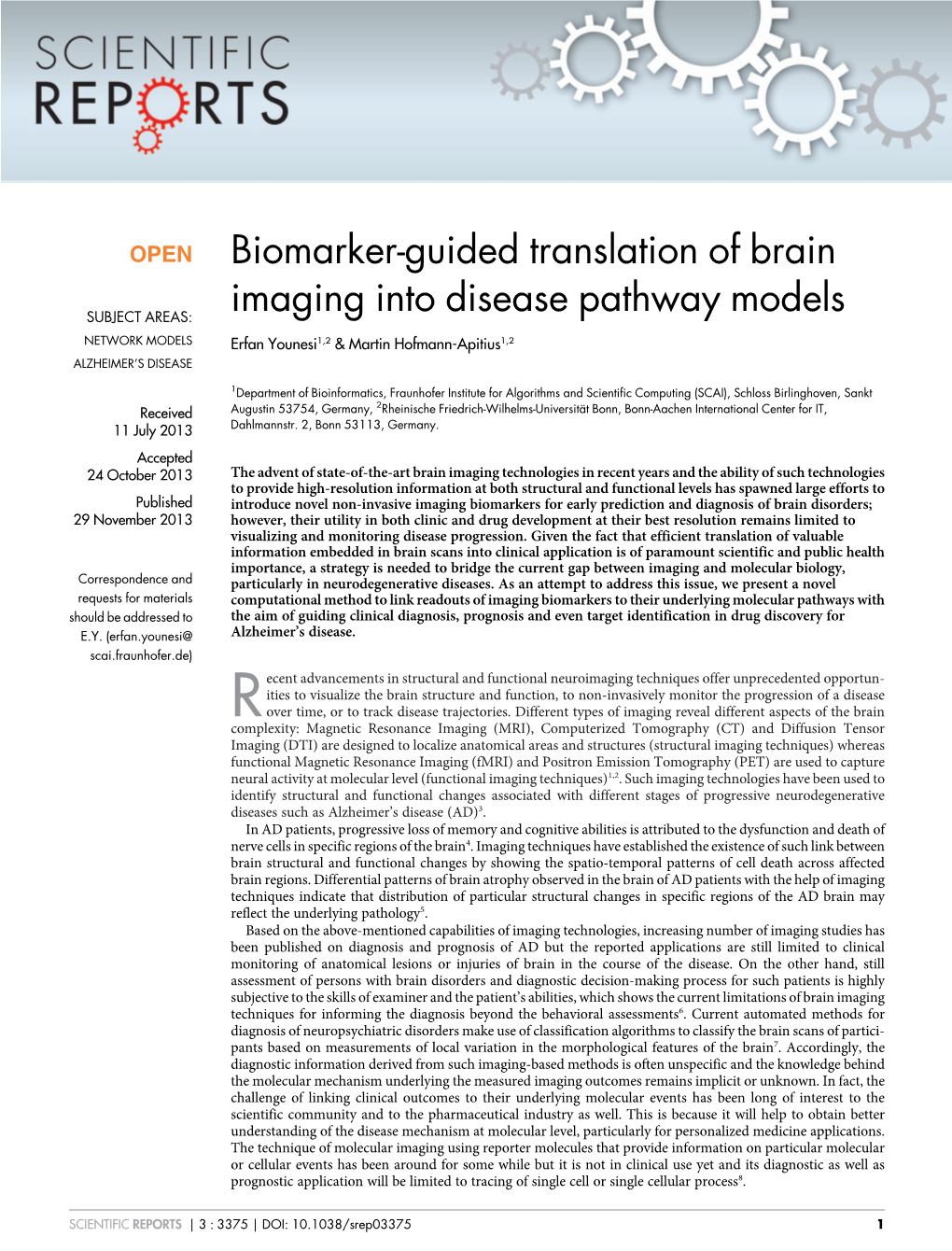 Biomarker-Guided Translation of Brain Imaging Into Disease