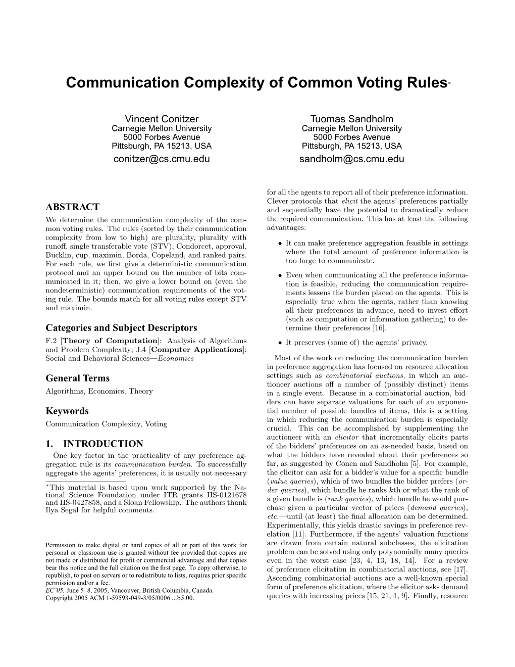 Communication Complexity of Common Voting Rules∗