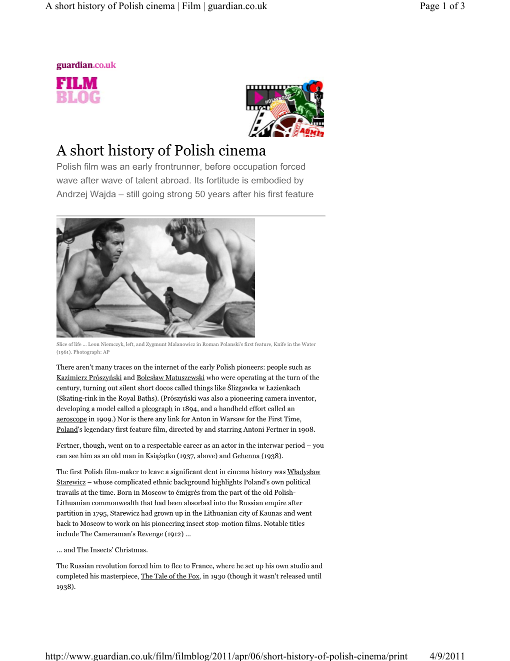 A Short History of Polish Cinema | Film | Guardian.Co.Uk Page 1 of 3