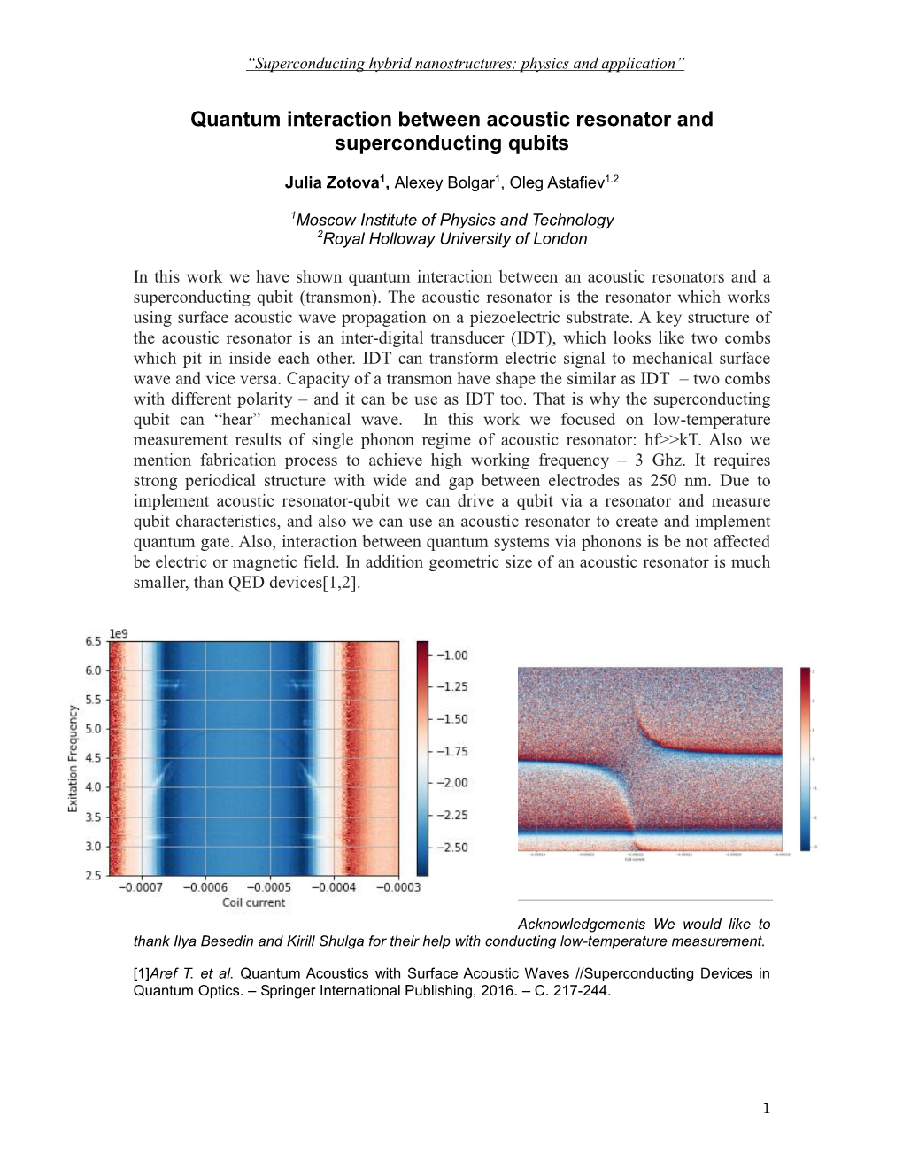 Quantum Interaction Between Acoustic Resonator and Superconducting Qubits