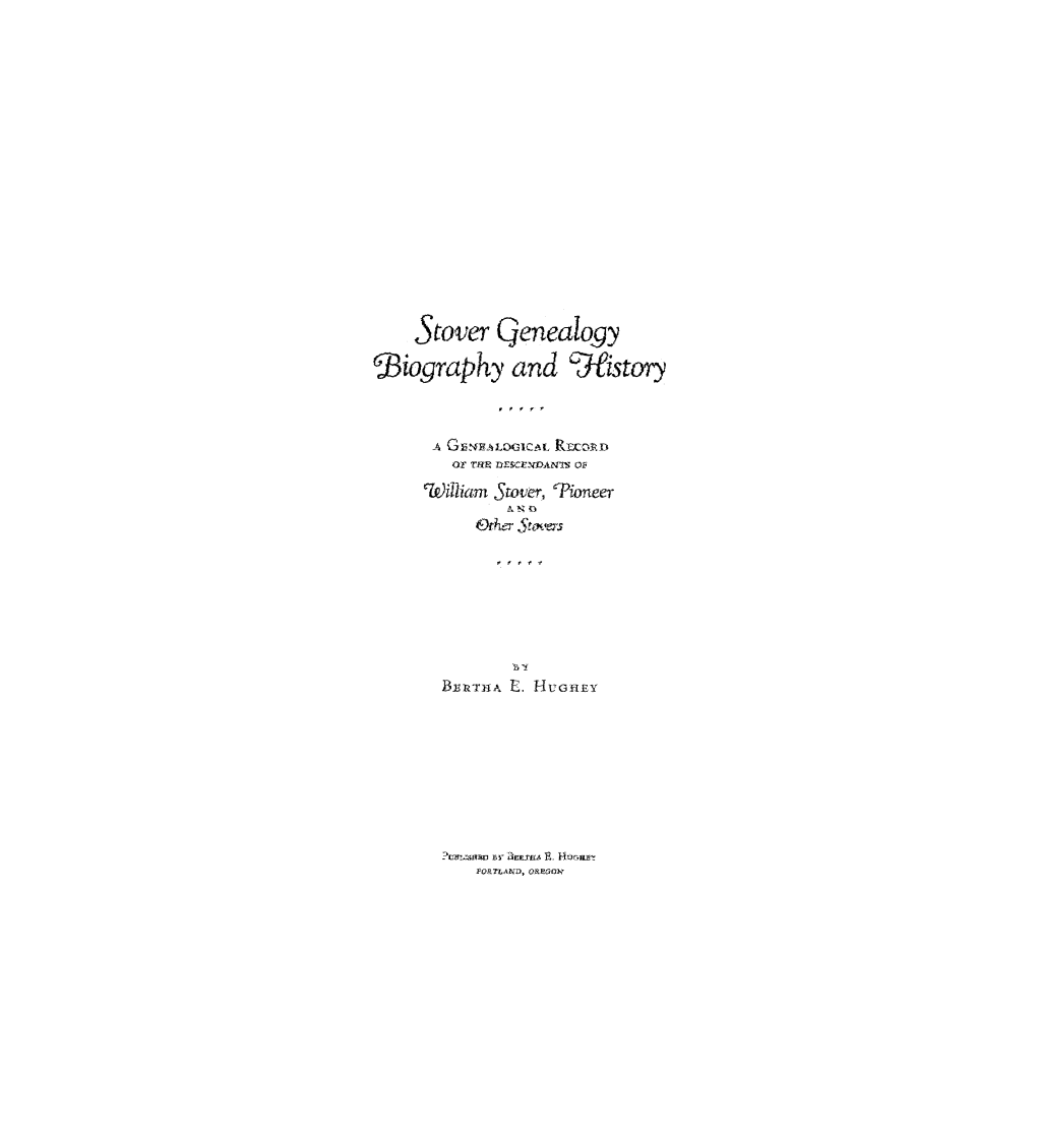Stover Qenealo9y Gj3iography and Gjeistory