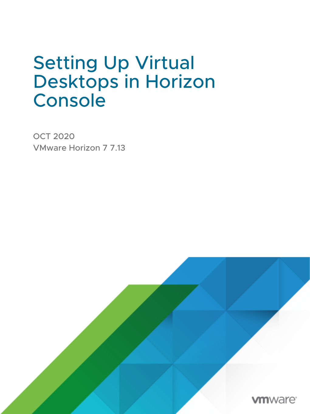 Setting up Virtual Desktops in Horizon Console