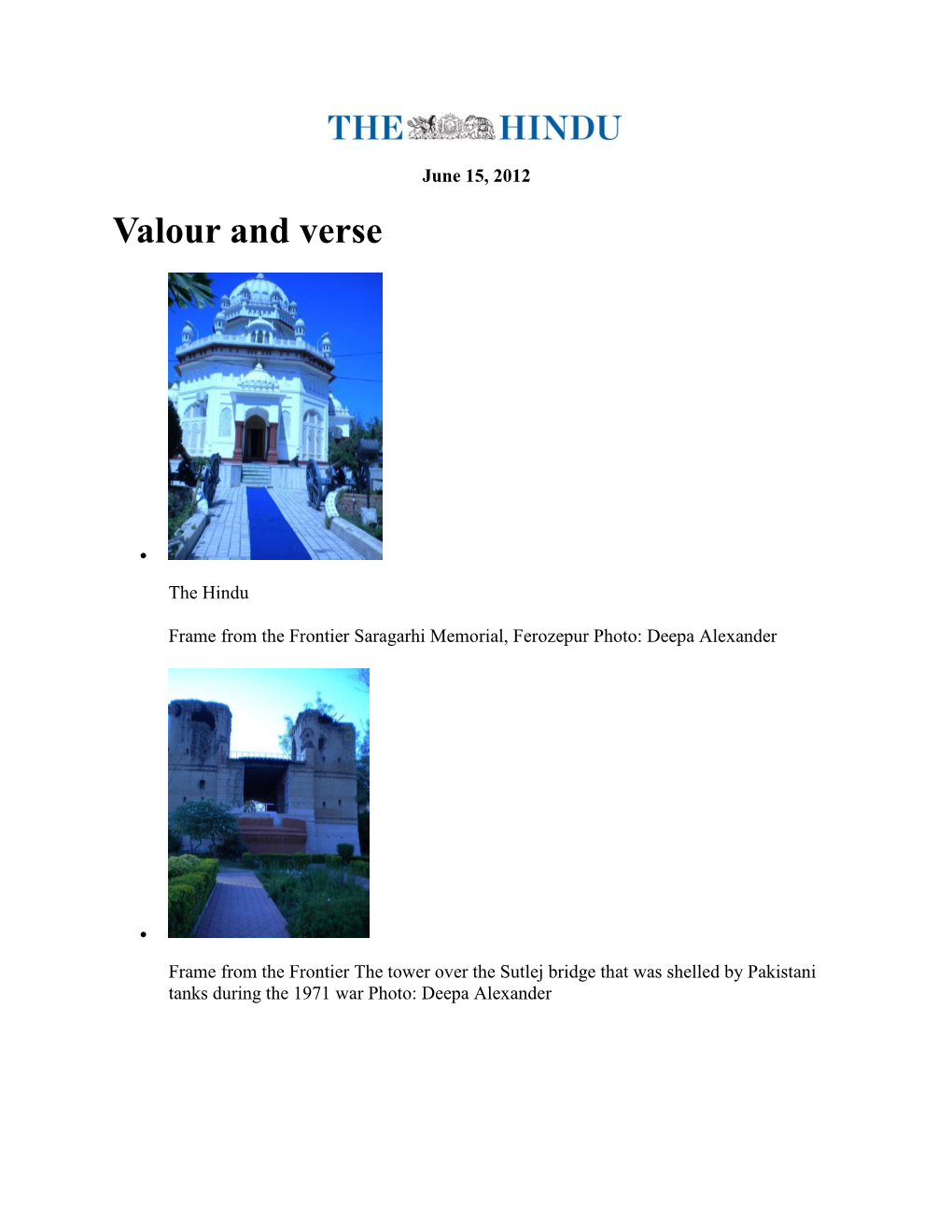 Valour and Verse