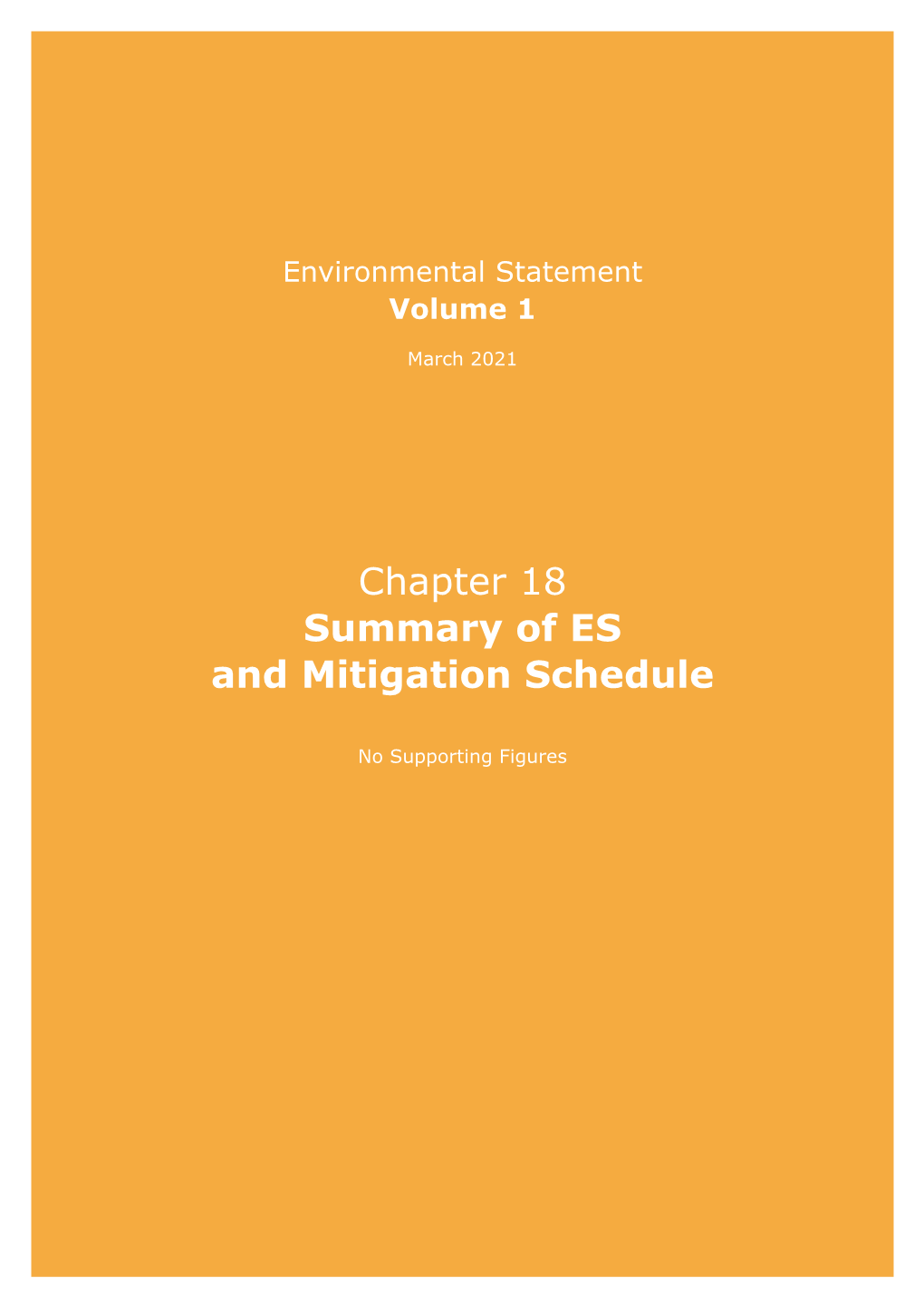 Chapter 18 Summary of ES and Mitigation Schedule