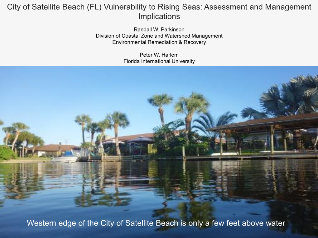 City of Satellite Beach (FL) Vulnerability to Rising Seas: Assessment and Management Implications