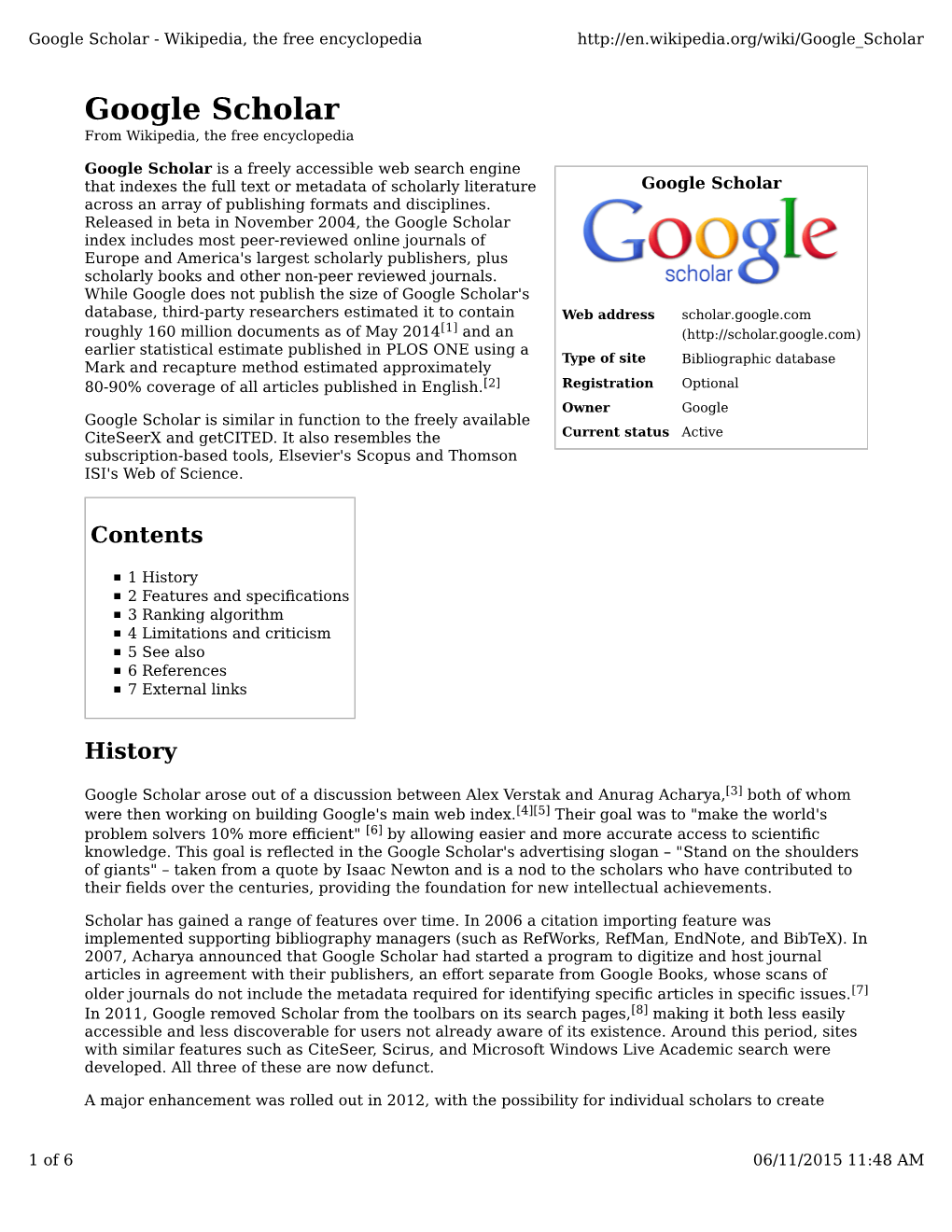 Google Scholar - Wikipedia, the Free Encyclopedia