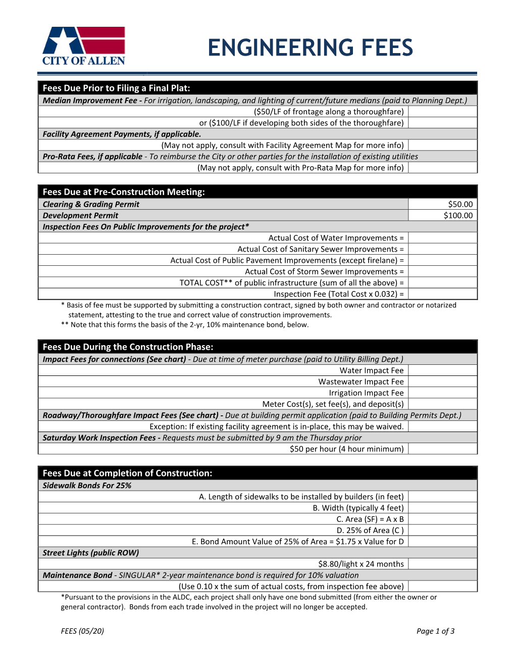 Engineering Fees